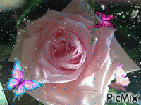 Roses & Butterflies - GIF animé gratuit