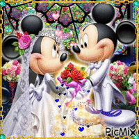 Le Mariage de Mickey - Animovaný GIF zadarmo