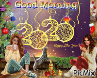 Happy New Year good morning анимированный гифка