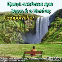 Compartilha quem confessa que Jesus é o Senhor! GIF animado