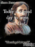 Begin the day with Jesus анимированный гифка