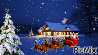 Дед мороз спешит - Darmowy animowany GIF
