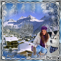 Winter day in the mountains... animált GIF