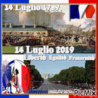 14 Luglio  Festa Repubblica Francese - Ilmainen animoitu GIF