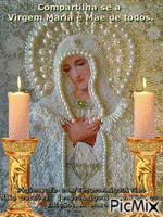 Compartilha se a Virgem Maria é a Mãe de todos. Gif Animado