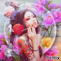 Oriental Flower animerad GIF
