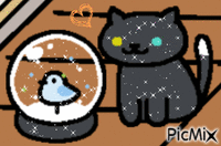 neko atsume pepper and snow dome - GIF animado grátis