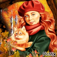 Belle rousse d'automne animowany gif