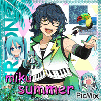 enjoy summer wmiku n tsumugi GIF animado