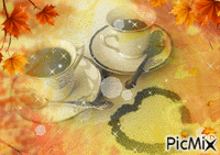 осень и кофе - Бесплатни анимирани ГИФ