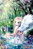 La cascade magique où se baignent les anges - 無料のアニメーション GIF