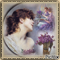 Je vous offre mes Ami(e)s ce bouquet de violettes.... animēts GIF