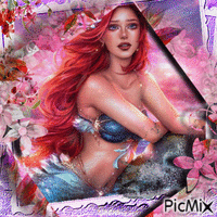 Retrato de sirena - Animovaný GIF zadarmo