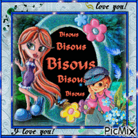 bisous bisous bisous bisous love - GIF animé gratuit