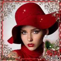 Mujer con sombrero - Безплатен анимиран GIF