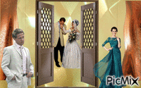 les mariés et leurs temoins animált GIF