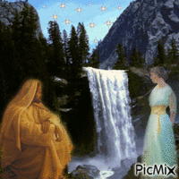 jesus  and woman - GIF animasi gratis