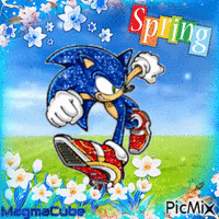 Sonic in Spring - GIF animé gratuit