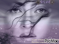 carte postale noir et blanc Sylvie - Zdarma animovaný GIF