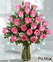 pink rózsa csokor - GIF animé gratuit