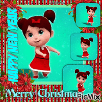 Merry Christmas-Happy New Year animasyonlu GIF