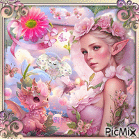 Fantasy in pink - Free animated GIF