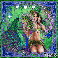 Peacock Fantasy - Bezmaksas animēts GIF