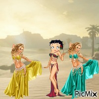 Betty Boop and belly dancers GIF animé
