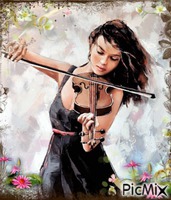 Femme avec un violon - фрее пнг
