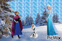 Anna, Elsa et Olaf - Darmowy animowany GIF