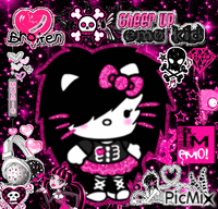 emo hello kitty (drawing by me) animowany gif