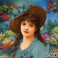 lady in blue dress animirani GIF