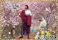Иисус в саду. - 免费动画 GIF