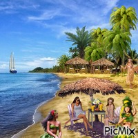 Relaxing In The Tropics - GIF animé gratuit