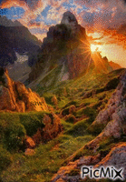 montañas animovaný GIF