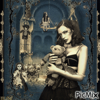 Gothic Girl With Toys