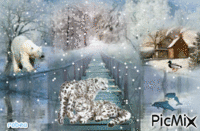 Paysage d`hiver animovaný GIF