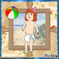 {♣}Baby's going to have a fun day at the beach{♣} animirani GIF