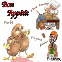 Bon appétit purée fuyons animovaný GIF