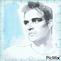 Drawing Marlon Brando by Marc-Antoine Coulon animeret GIF