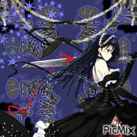 goth anime girl - Zdarma animovaný GIF