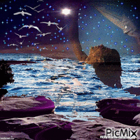 mar de estrelas - Бесплатни анимирани ГИФ