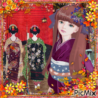 Autumn Geisha-contest - Zdarma animovaný GIF