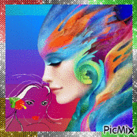 Portrait multicolore - 免费动画 GIF