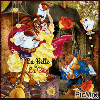 La Belle & La Bête…🧡💛🤍 - Ingyenes animált GIF