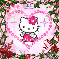 Flower Hello Kitty! - GIF animé gratuit