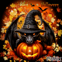 Halloween dragon - GIF animado grátis