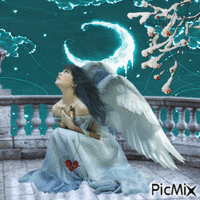 angel moon - GIF animado grátis
