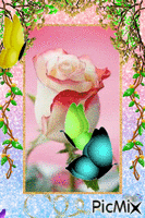 Rose-butterflies - GIF animado gratis