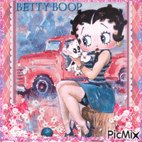 Portrait of Betty Boop - Vintage Animated GIF
